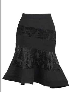 Salsa Dance Black Floral Peekaboo Skirt